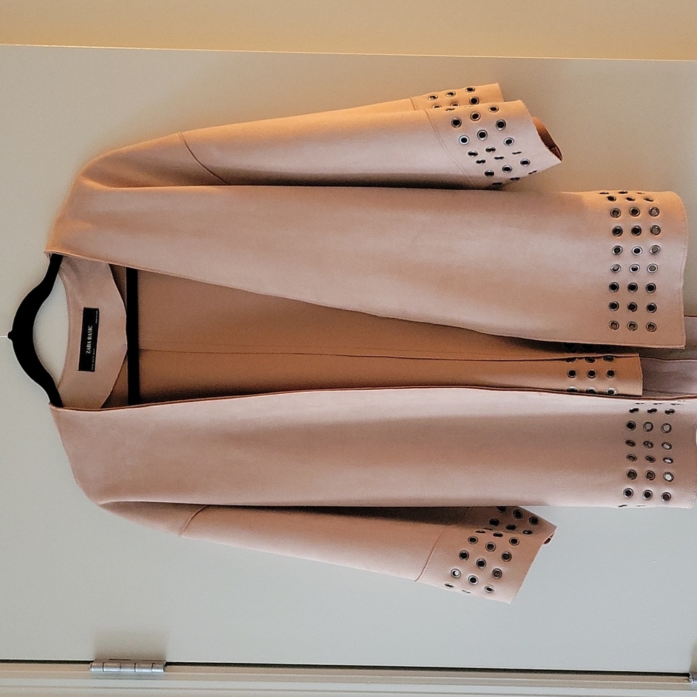 Zara Dusty Pink Faux Suede Jacket